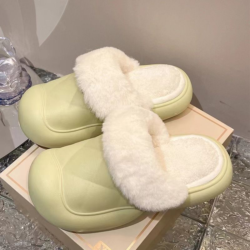 Autumn and Winter Cotton Slippers Women's Bag Heel Home Non-Slip Confinement Shoes Couple Slippers Winter Home Indoor Warm Men's Cotton Shoes