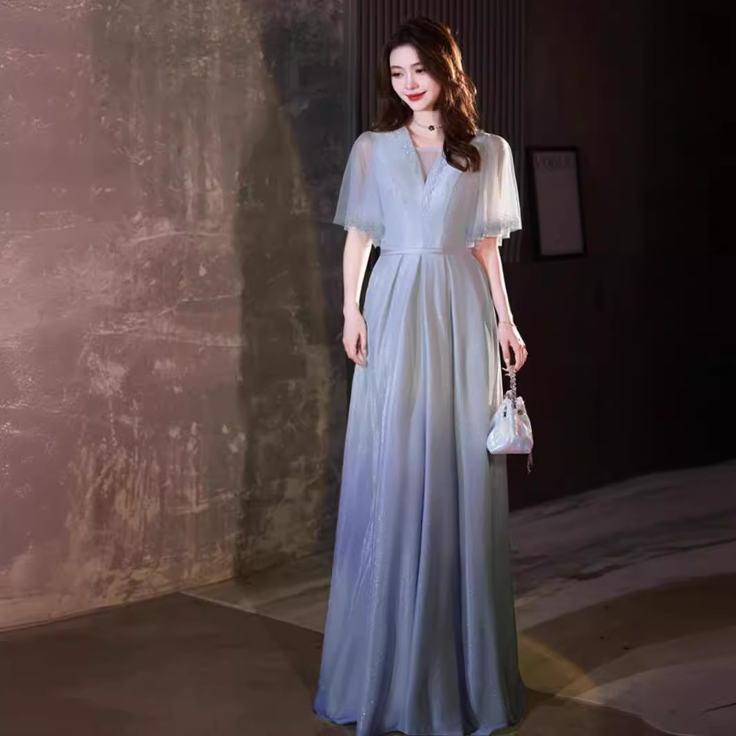 大合唱团演出服女长裙红歌比赛主持指挥朗诵晚礼服