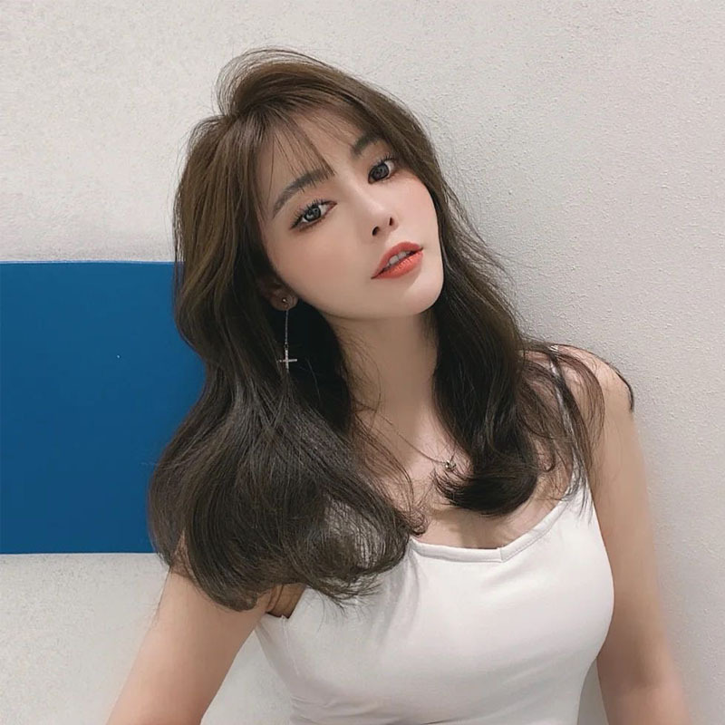 一件起订假发女中长发大波浪卷发网红韩式锁骨发蓬松化纤头套批发