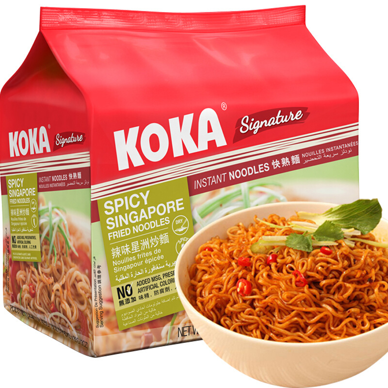 新加坡进口方便面可口牌koka快熟面425g 冲泡食品 泡面批发