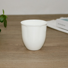 唐山纯白骨瓷荷口杯创意茶杯水杯茶具陶瓷杯源头工厂支持logo印制