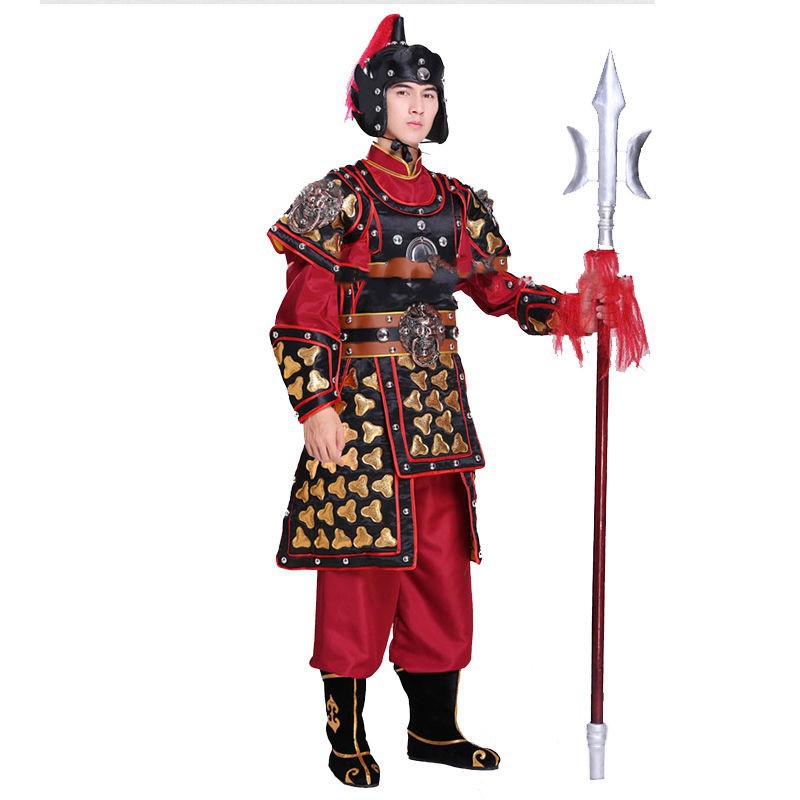 影视古装将军盔甲古代士兵铠甲武士战袍元帅服剧组群演服装演出服