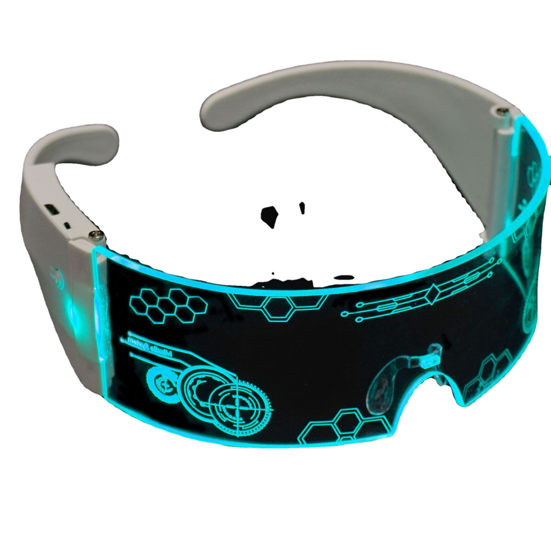 七彩led发光眼镜派对酒吧音乐节未来科技眼镜蹦迪科幻眼镜充电款