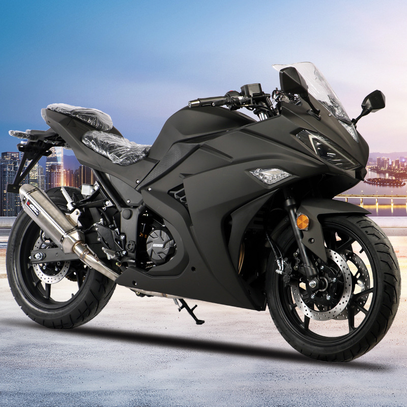 新款v6摩托车跑车 国四电喷双缸水冷400趴赛忍者r3汽油重机可上牌