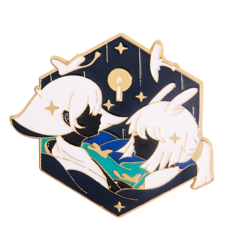 游戏周边sky光遇白鸟平菇印象 龙骨卡卡西卡通金属徽章二次元胸针