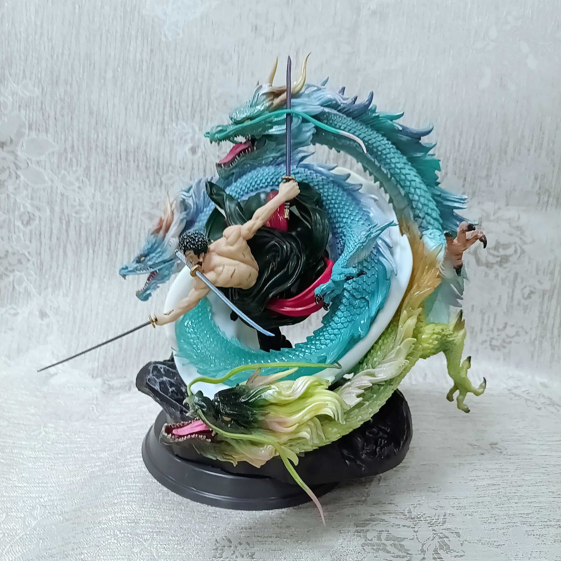 海贼王 gk 三头龙 索隆 场景 雕像 缩小版 模型 摆件 盒装手办