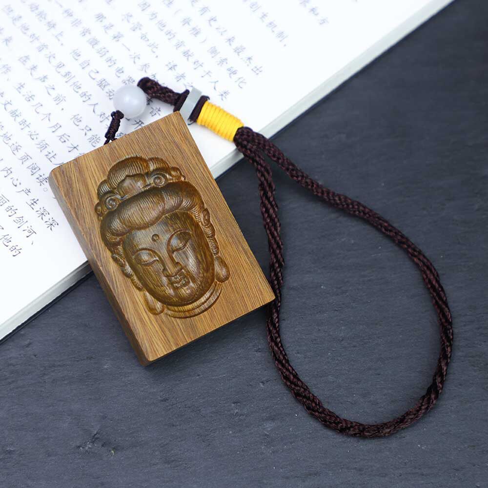 批发绿檀雕观音释迦摩尼佛3d效果无事牌佛牌461牌子木牌挂件