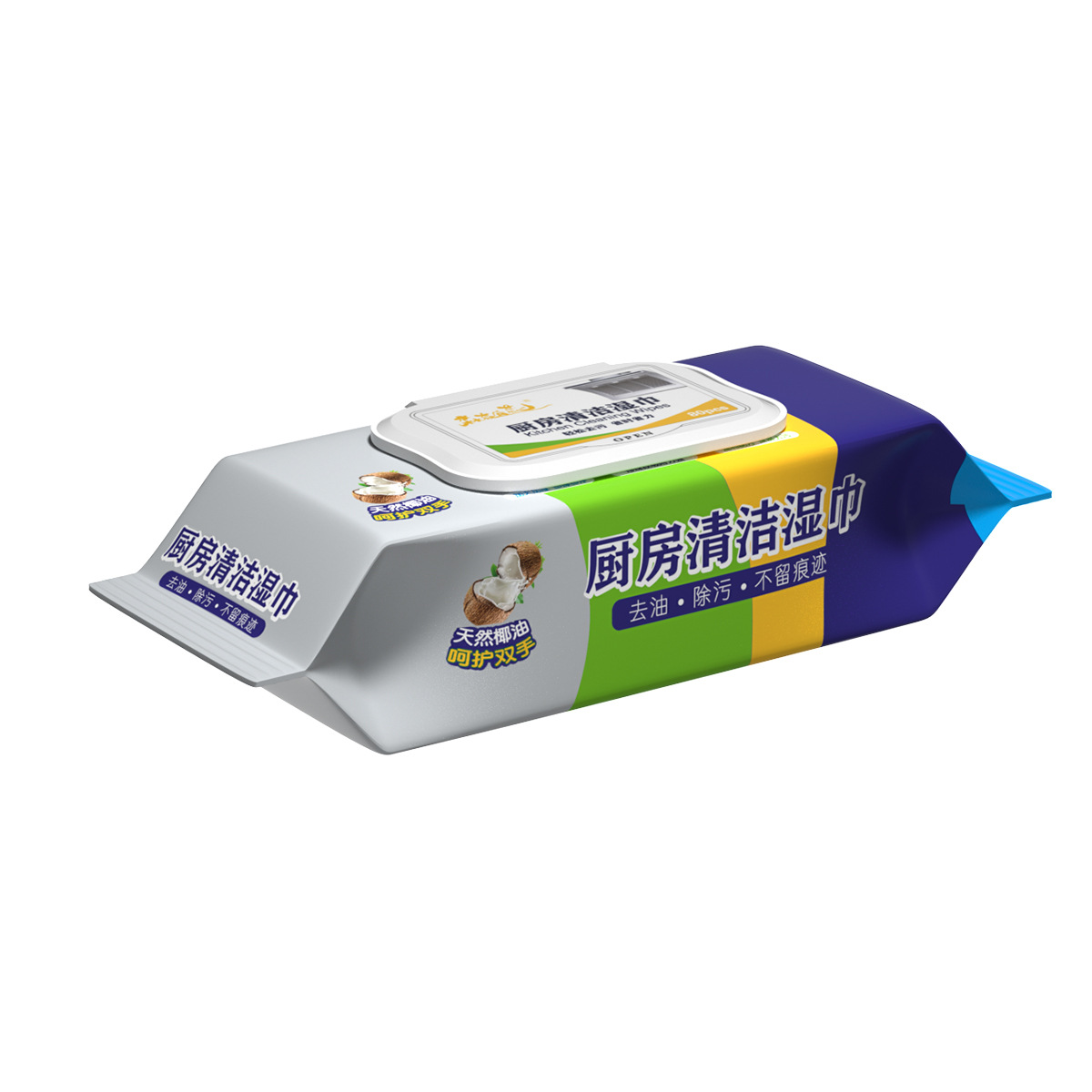 Kitchen Cleaning Wipes Factory Wholesale Thickened Large Bag 80 Pumping Household Cleaning Wipes Disposable Kitchen Wipes