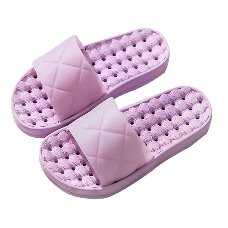 New PVC Hollow-out Platform Home Bathroom Slippers Four Seasons Universal Hotel Couple Bathing Leaking Slippers