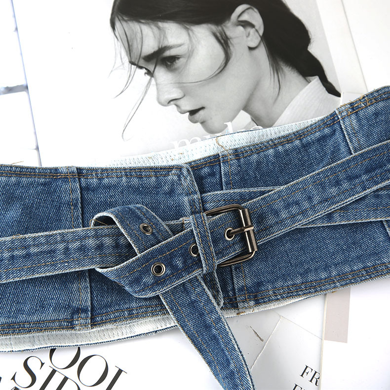牛仔腰封女装饰衬衫配裙子时尚百搭显瘦束腰绑带新款春夏布宽腰带
