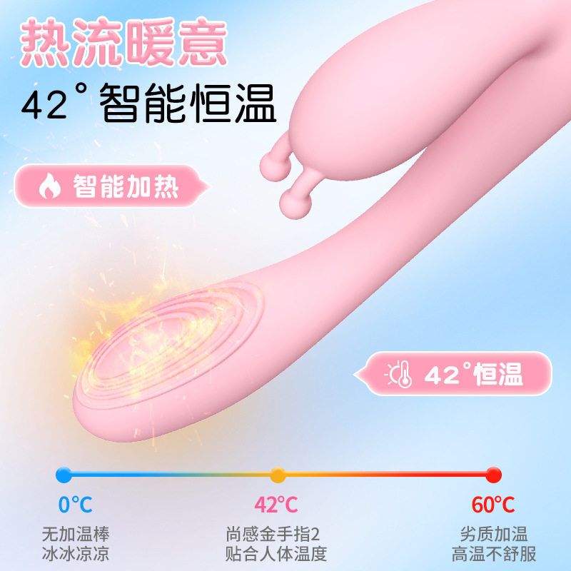 New Women's Heating Vibrator Double-Headed Vibrating Clitoral Massager Foreign Trade Czech Adult Toys Sexy Sex Product