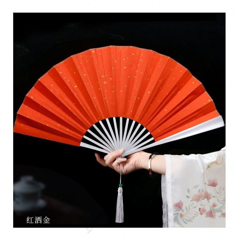 防身武器扇子功夫折扇钛合金全纯金属铁男款十寸折叠机械感太极