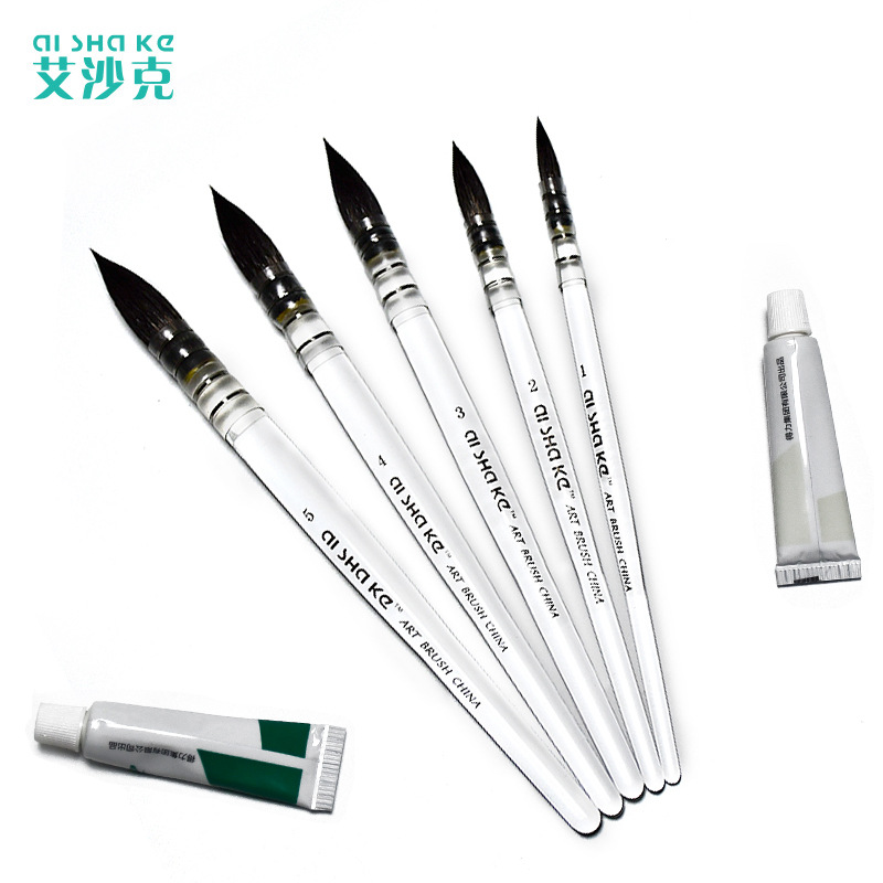 艾沙克羊毛拖把笔透明亚克力画笔绘画水彩水粉油画笔亚马逊跨境
