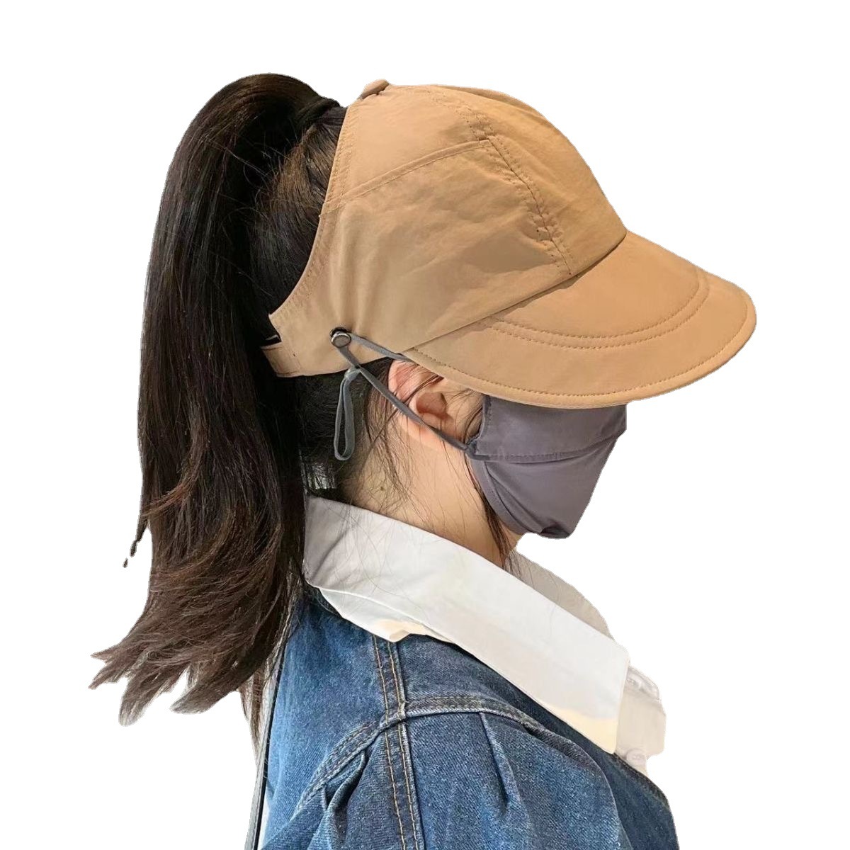 High Ponytail Empty Top Cap Quick-Drying Peaked Cap Face-Looking Small Women's Summer All-Match Sun Protection Hat Sun Protection
