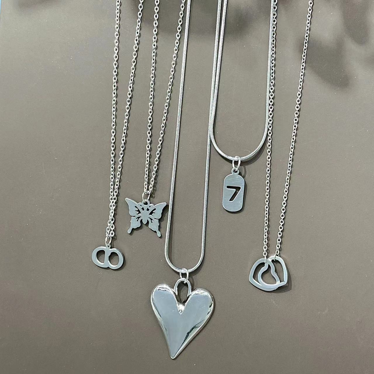 Korean Style New All-Match Women's Necklace Ins Style Elegant Titanium Steel O-Shaped Chain Necklace All-Match Sweater Chain Accessories