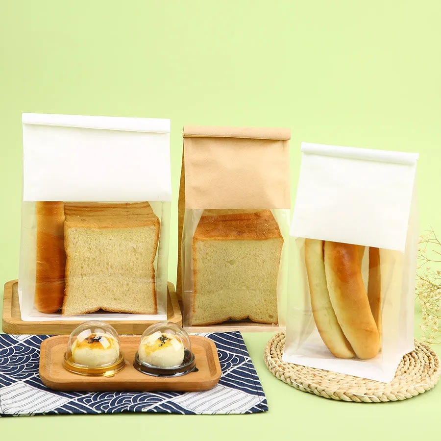 吐司包装袋卷边铁丝封口袋面包奶枣雪花酥麻薯透明烘焙西点包装袋