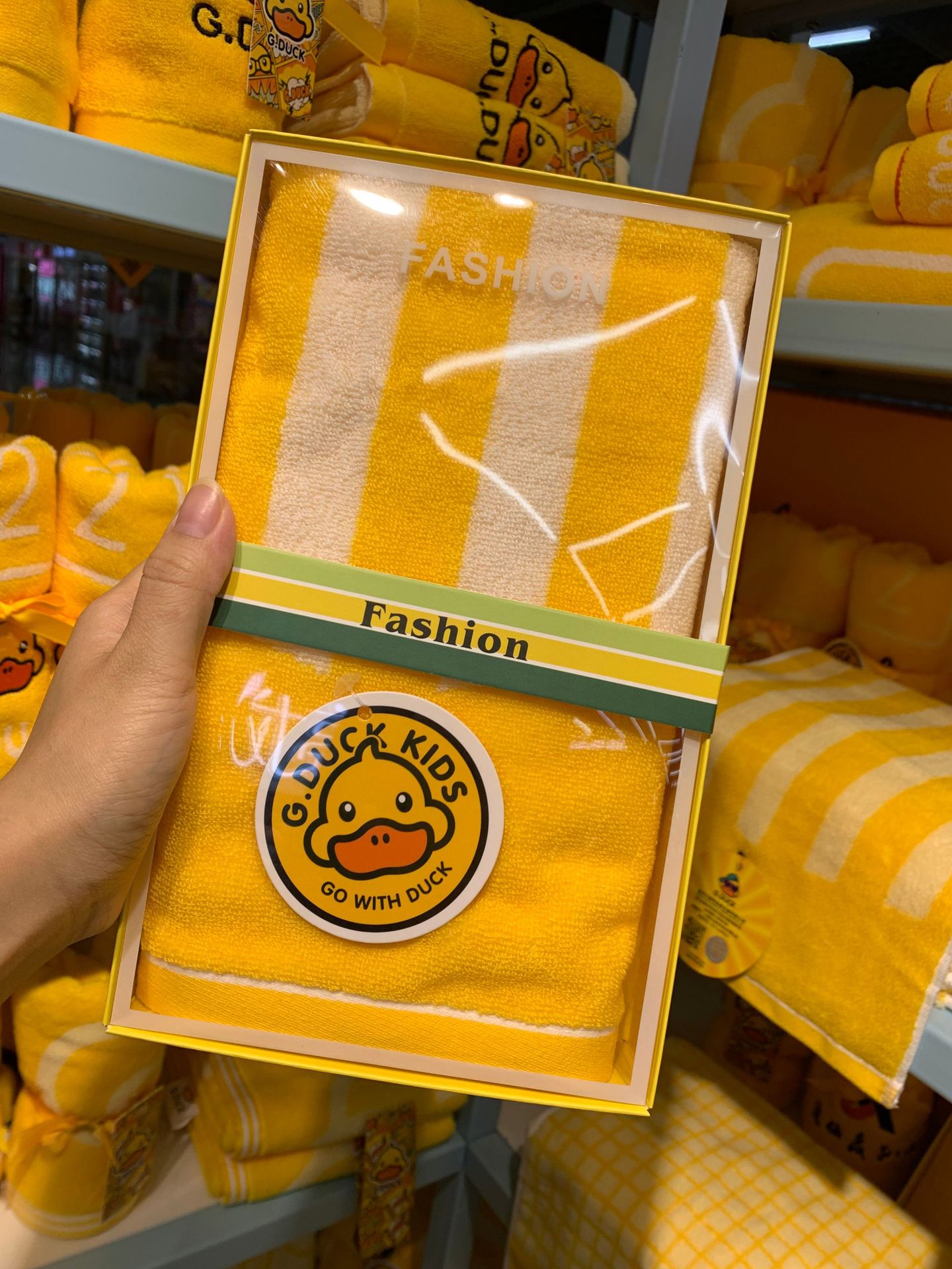 单条装哈罗小黄鸭系列全棉儿童毛巾单条装成人洗脸礼盒装纯棉毛巾