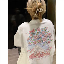 夏季设计感字母印花美式2024短袖T恤女韩版时尚宽松百搭ins上衣清
