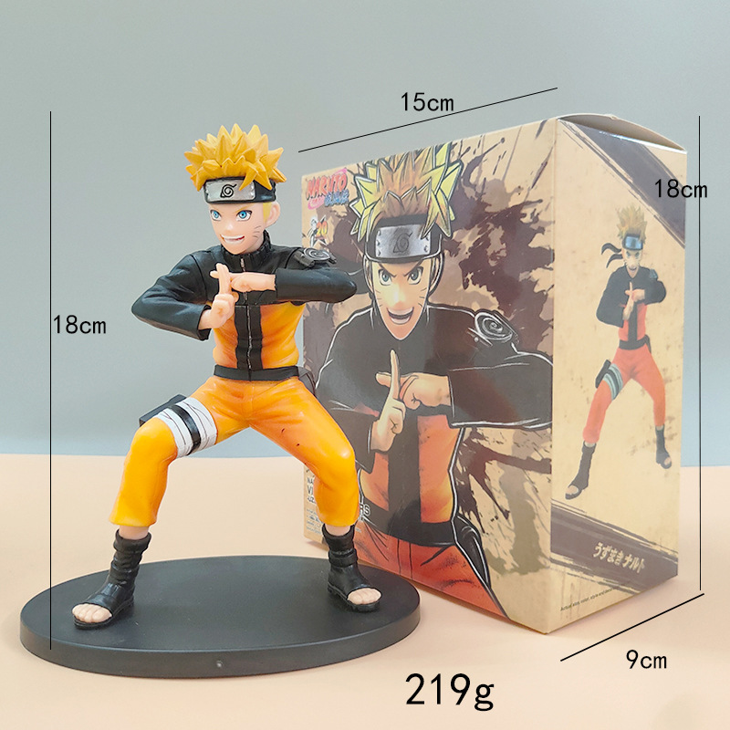 Wholesale Naruto Hand-Made Vortex Naruto Flag Wood Kakashi Sasuke Boxed Model Ornaments