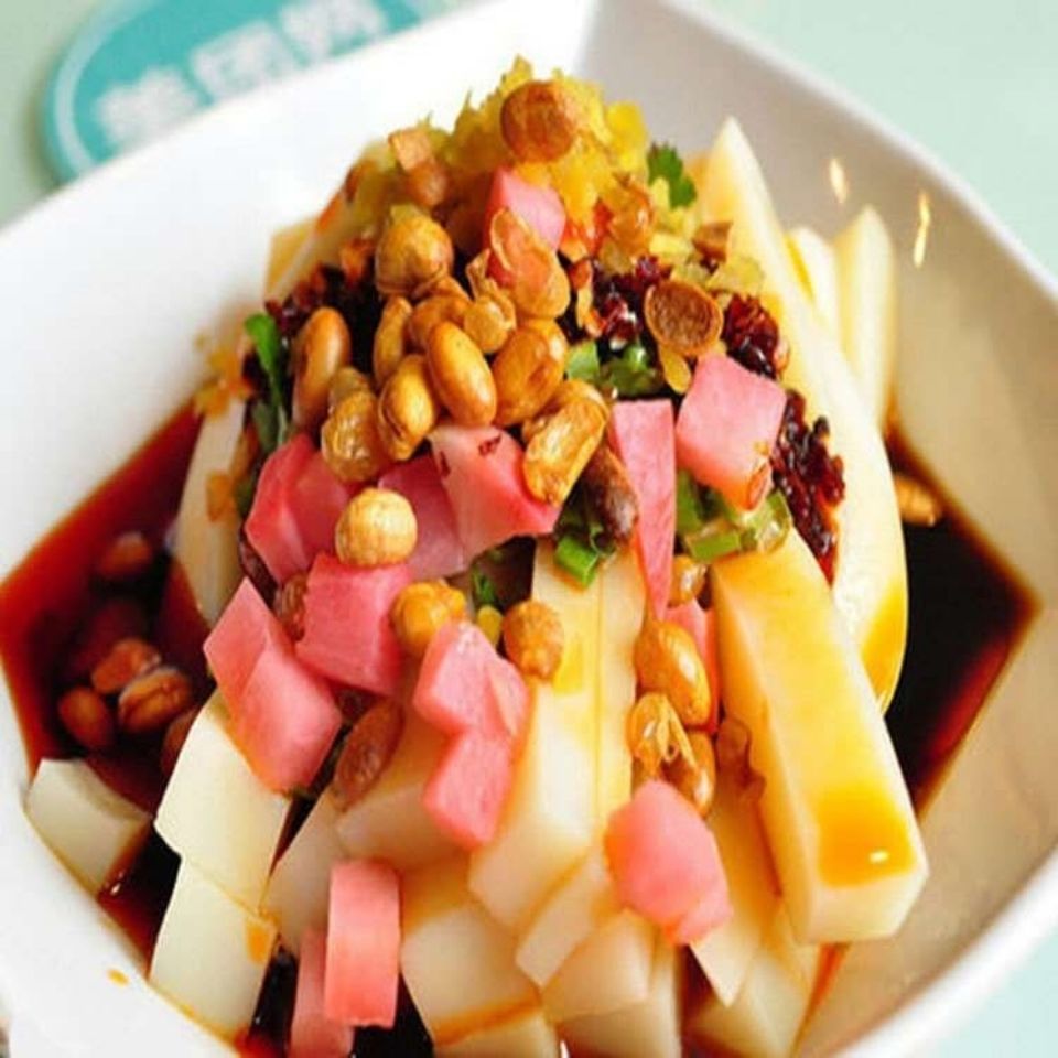 贵州特产手工米豆腐自制遵义特色小吃米凉粉凉菜500g装送四种调料