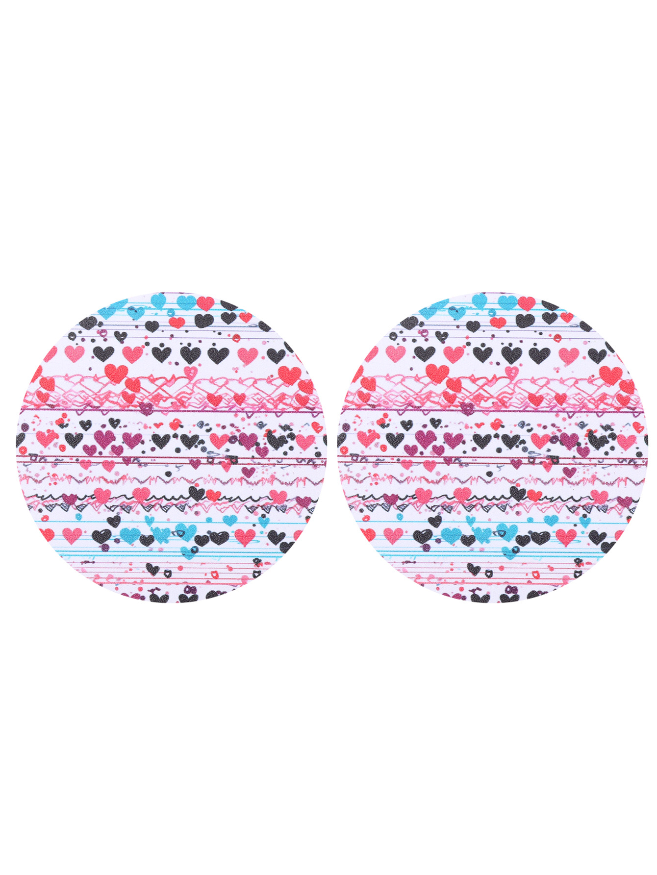 Cross-Border Valentine's Day Pink Love Pattern round Leather Wear-Resistant Coaster Aliexpress Amazon