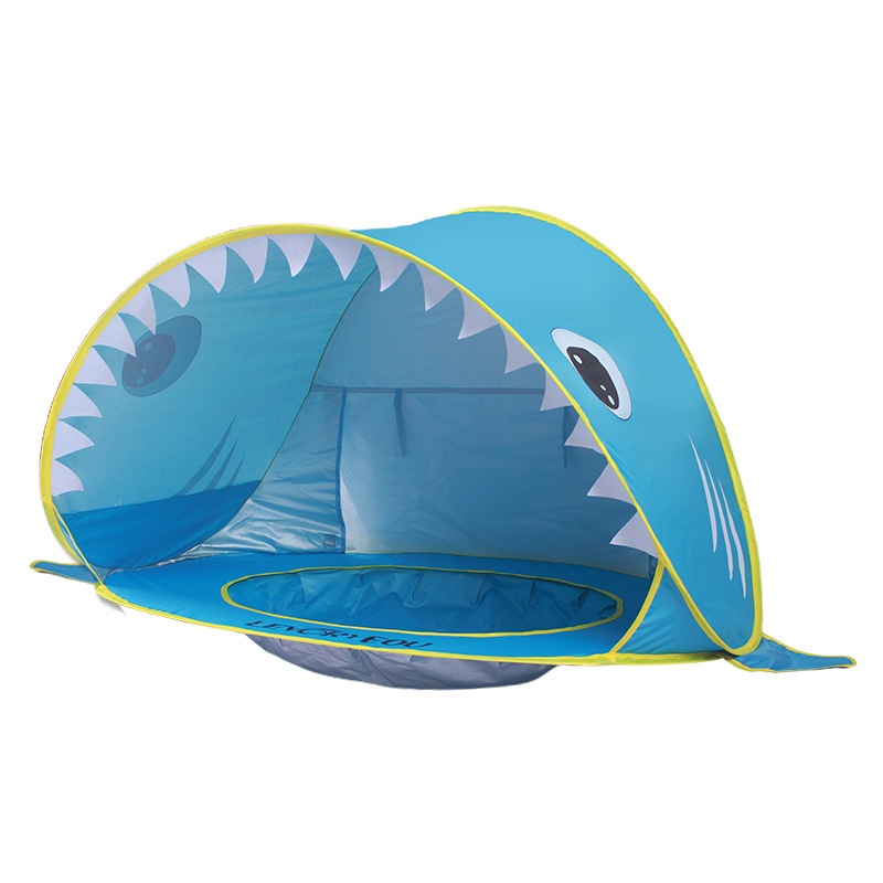 Children's Shark Tent Quickly Open Easy to Carry Sun-Proof Household Outdoor Beach Play Water Play Sand Picnic Tent