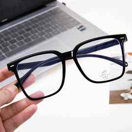 新款时尚百搭近视眼镜方形大框高颜值平光镜防蓝光眼镜框镜架批发