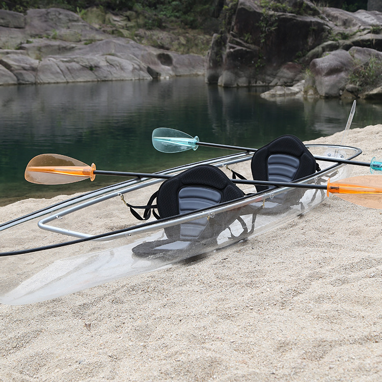 pc无框透明船玻璃船婚纱摄影民宿景区专用手划船网红透明水晶船