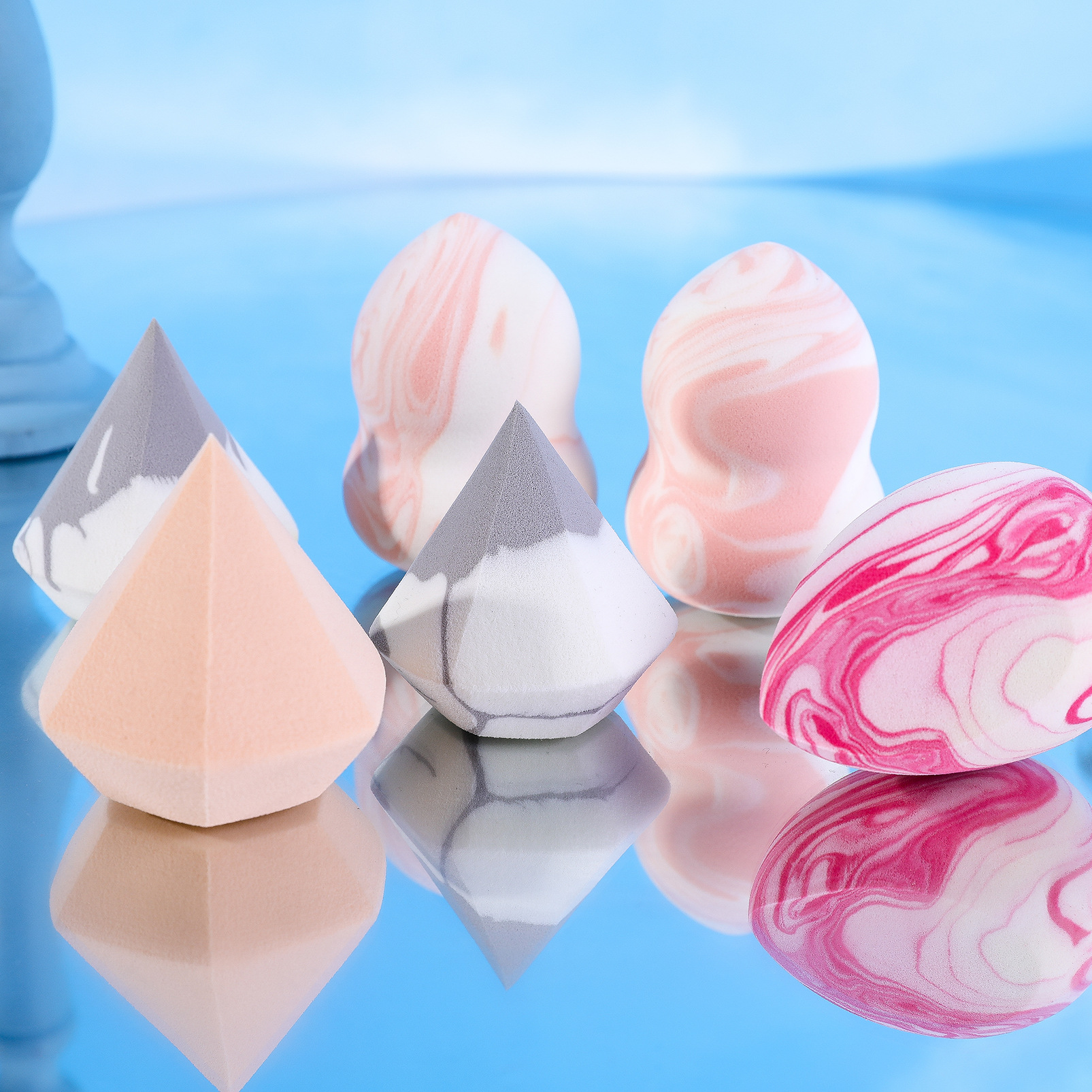 柔软秒回弹不卡粉六边形化妆棉异形粉扑定制钻石美妆蛋