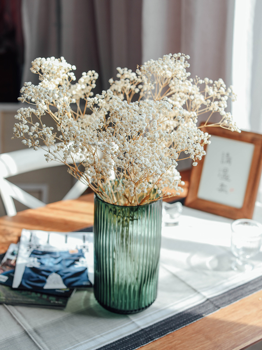 白色满天星干花大束diy材料插花瓶摆件装饰花摆设粉色永生花真花