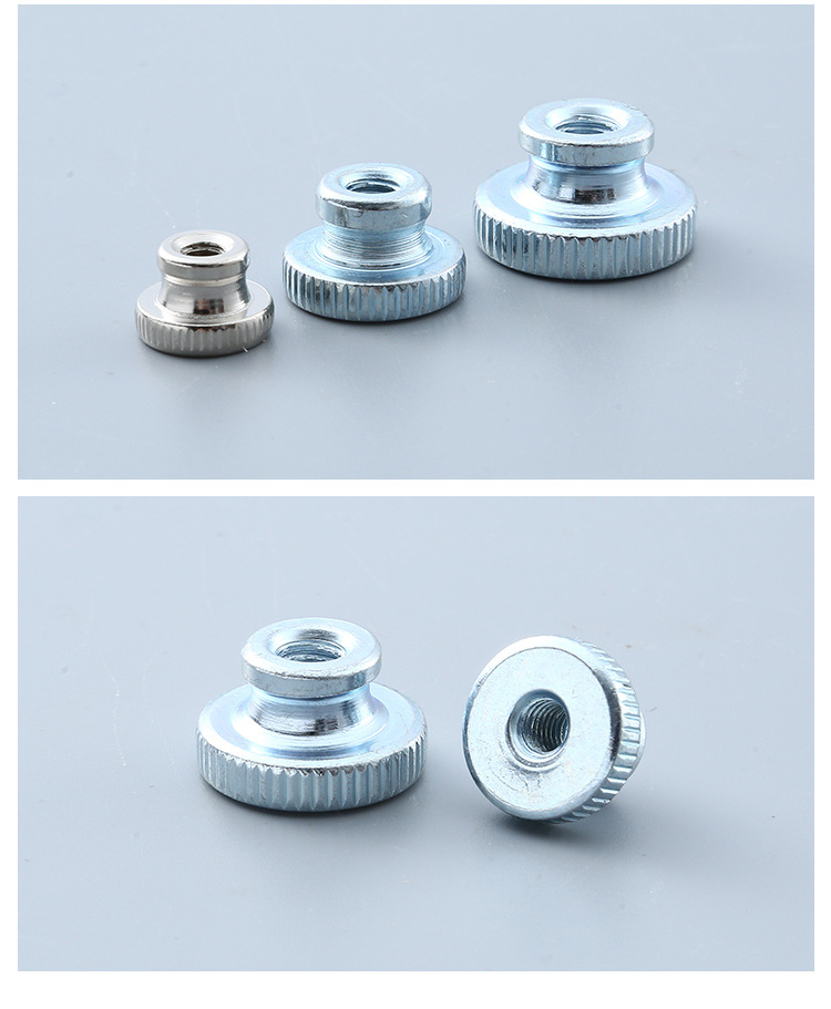 gb806台阶手拧螺母 碳钢镀锌高头双层滚花螺母 m3m6手柄调节螺帽