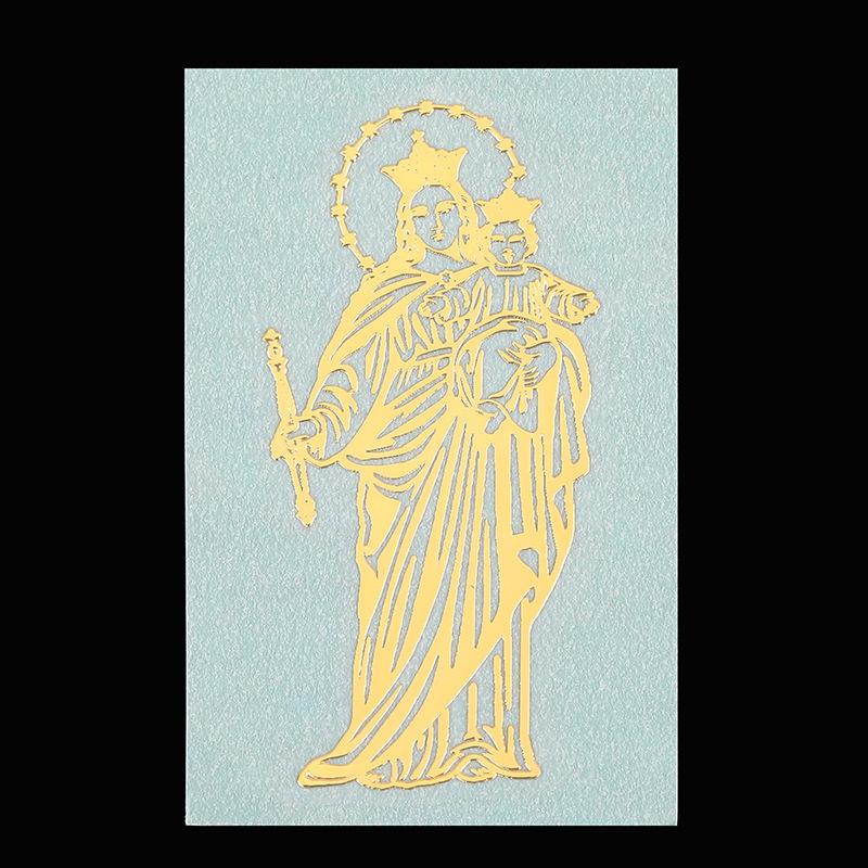 Hot Sale Cross-Border Supply Metal Religious Crafts Catholic Character Decoration Wallpaper Pure Copper Hollow Phone Sticker