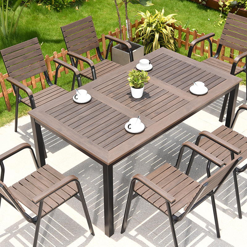 莫家户外庭院桌椅花园咖啡厅露天阳台室外休闲桌组合套装塑木桌椅