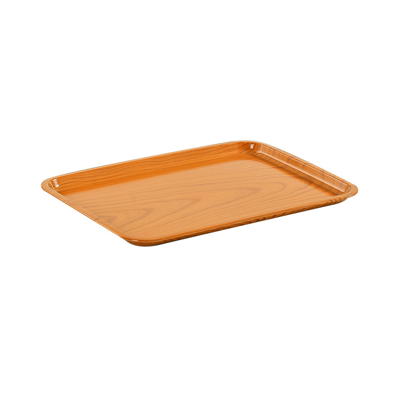 Creative Plastic Wood Grain Tray Set Household Bone Dish Fruit Plate Snack Dish Afternoon Tea Tray Dining Table Bone Dish