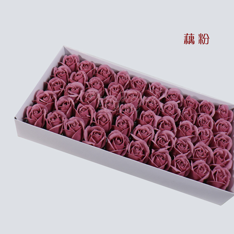 Three-Layer Soap Flower Head Soap Flower Rose Artificial Water Flower with Base Vietnam Valentine's Day Factory Wholesale