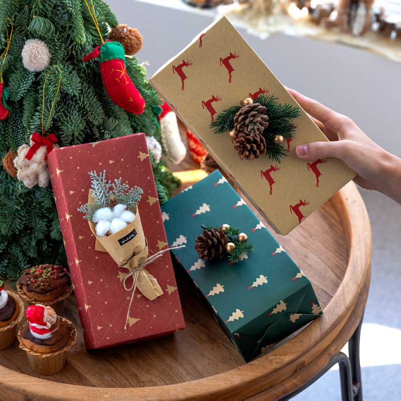 案头手礼新年礼物包装纸牛皮纸送男朋友春节礼物礼品纸包礼盒纸