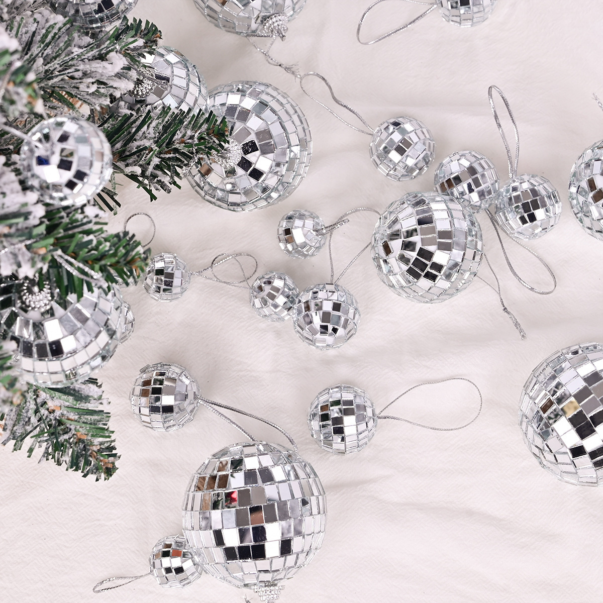 christmas decorations disco ball reflective laser glass patch mirror ball shopping mall