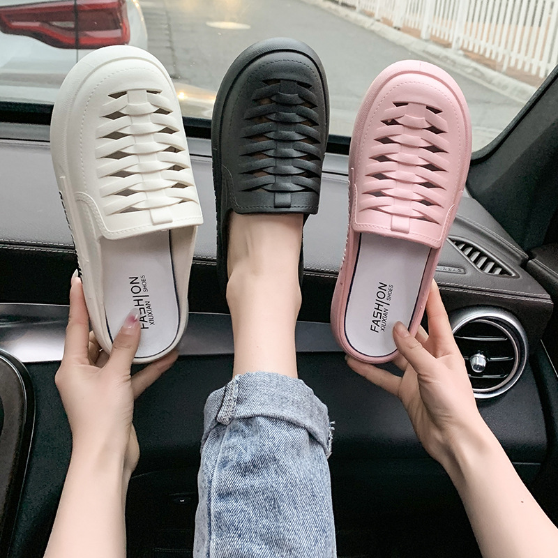 Cross-Border New Arrival Summer 2022 Thick-Soled Nurse Slippers Women's Korean-Style Outer Wear Half Slippers Work White Shoes Sandals Wholesale