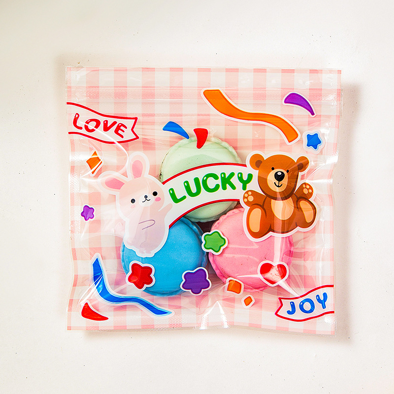 Korean Cute Snack Candy Ziplock Bag Girl Head Buckle Jewelry Gift Packaging Bag Cartoon Bear Buggy Bag