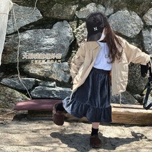 韩版专柜女童时尚外套2023秋装宝宝洋气短款风衣儿童潮牌长袖童装