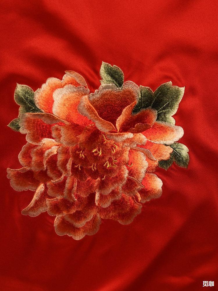 大红刺绣肚兜苏绣肚兜中国风内衣女士居家服睡衣套装古风内搭吊带