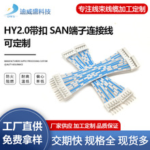 HY2.0带扣SAN端子连接线电路板蓝白排并线新能源LED双头端子线束