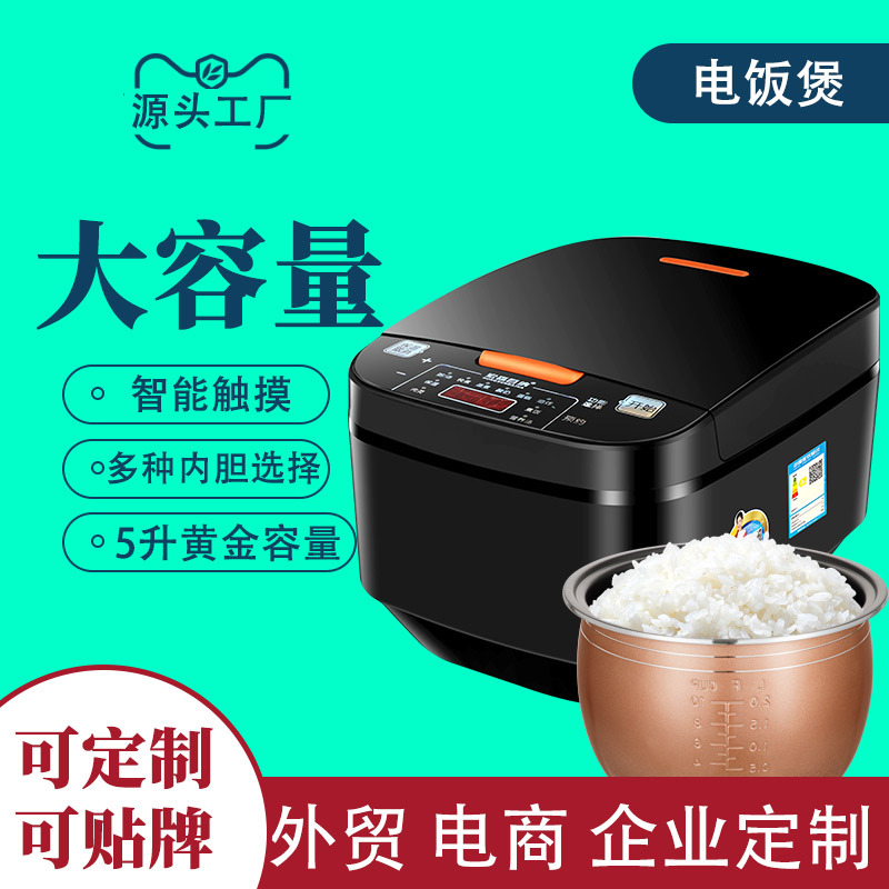 五升饭煲大容量智能电饭锅4到5人家用多功能定时不粘锅电饭煲工厂