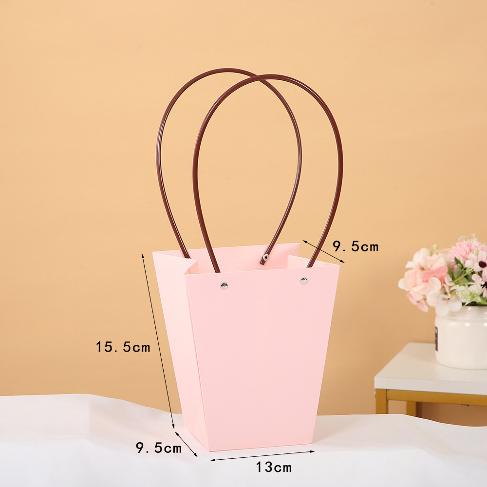 Kraft Paper Flower Handbag Valentine's Day Chinese Valentine's Day Flower Bag Floral Gift Bag Hand Gift Bouquet Packaging Bag