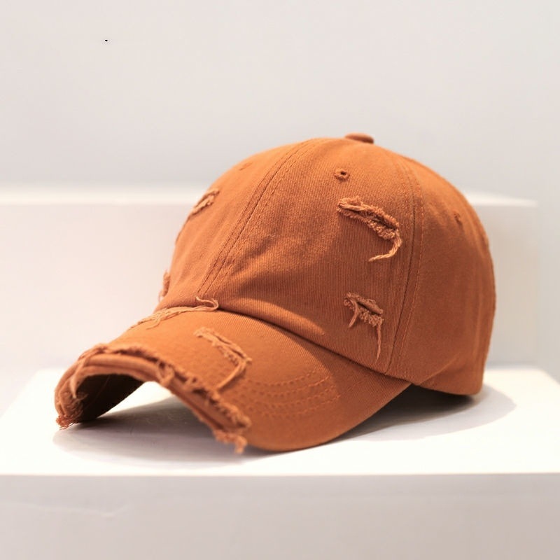 New Ripped Hole Baseball Hat Men's Distressed Sun Hat Casual Sun-Proof Sun-Proof Peaked Cap Women's Hip-Hop Fashionable Brand