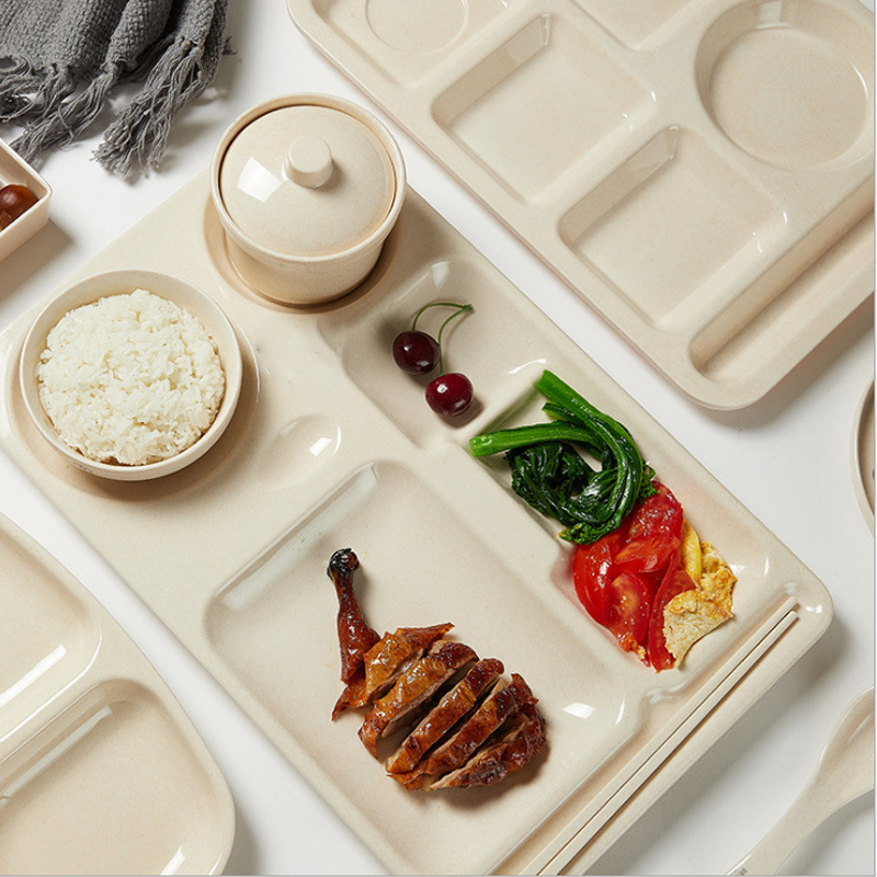 密胺抗菌餐具学校食堂塑料多格快餐盘 套装组合仿瓷分格饭盆餐盘