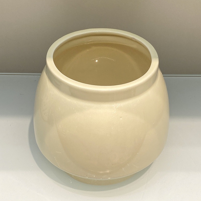 Simple Beige round Vase Ceramic Flower Pot Home Greenery Pot Flower Pot Office Flower Arrangement Decorative Bottle