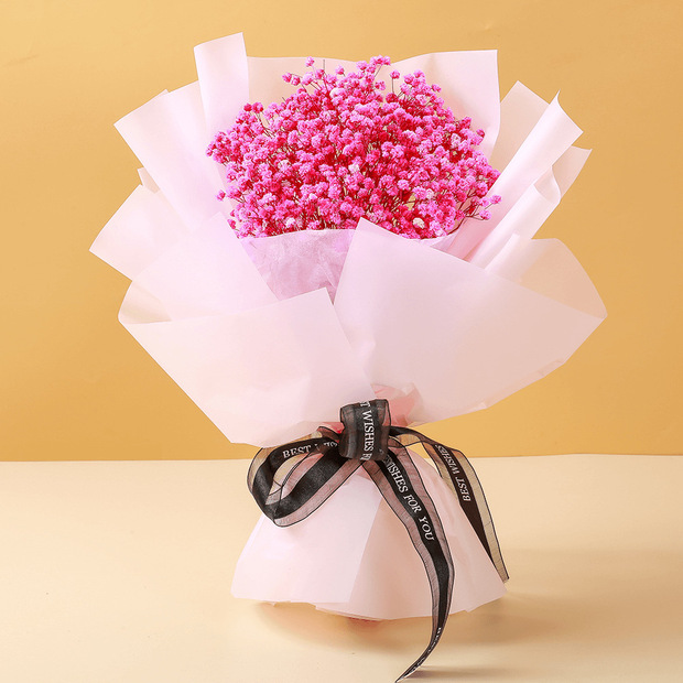 云南永生花玫瑰花满天星干花花束 芦苇花束批发 圣诞节情人节礼物