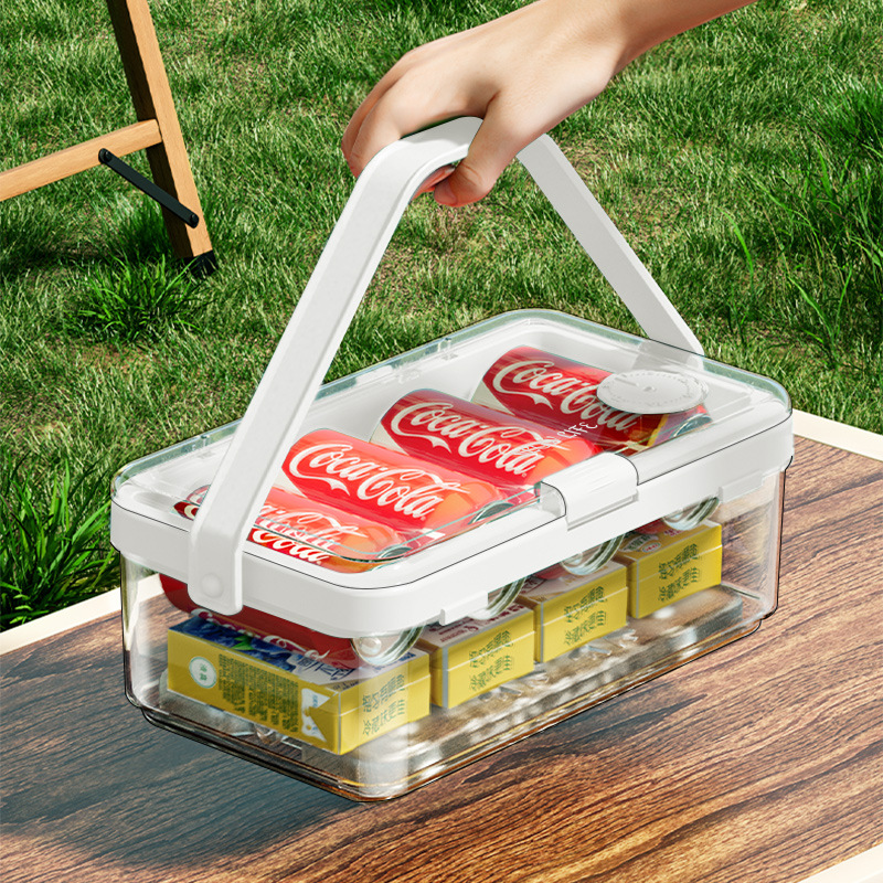 Portable Crisper Multi-Grain Vegetable Refrigerator Crisper Bento Box Outdoor Picnic Basket Snack Fruit Storage Box