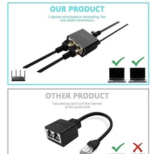 新品 千兆网络分配器1分2 宽带网络路由路一分二分线器转接头RJ45